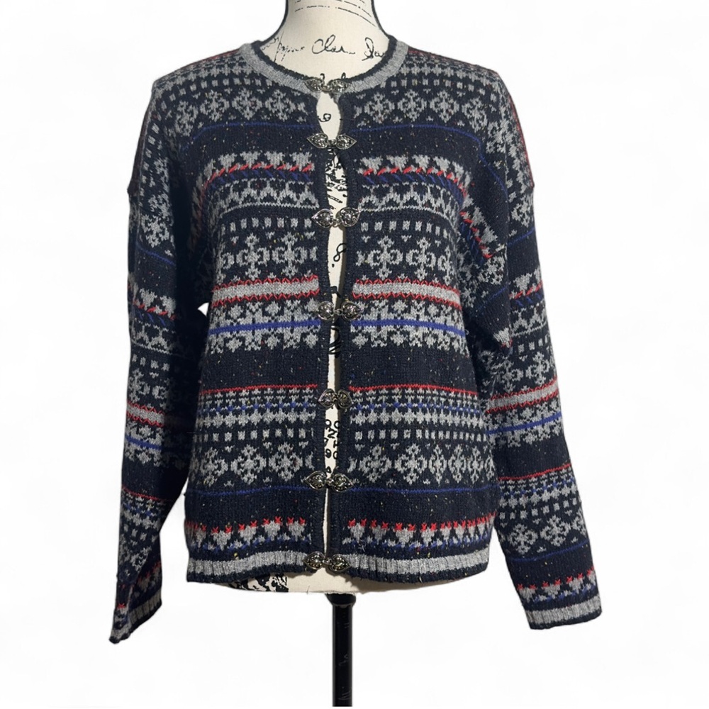 Marsh Landing Black and‎ Gray Cardigan Sweater
